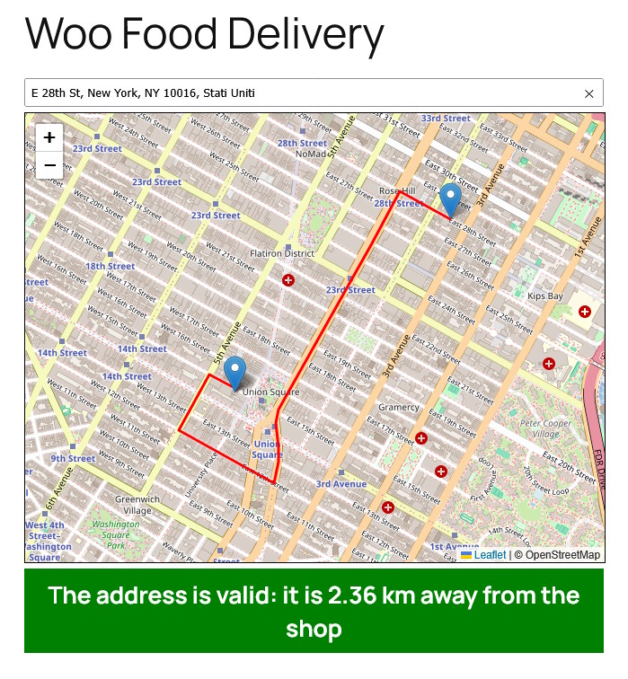 Woo Food delivery - Address Validation Map on Checkout