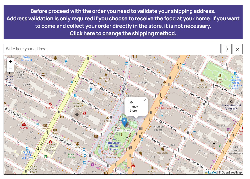 Woo Food delivery - Checkout Address Validation